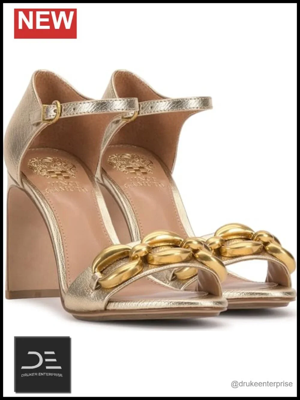 Vince Camuto Aurelia Leather Block Heel Sandals